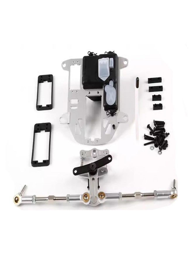 FLMLF Alloy CNC Symmetrical Steering with Equipment Warehouse Kit for 1/5 HPI ROFUN BAHA KM ROVAN Baja 5B 5T 5SC Rc Car Parts (Silver) - Image 1